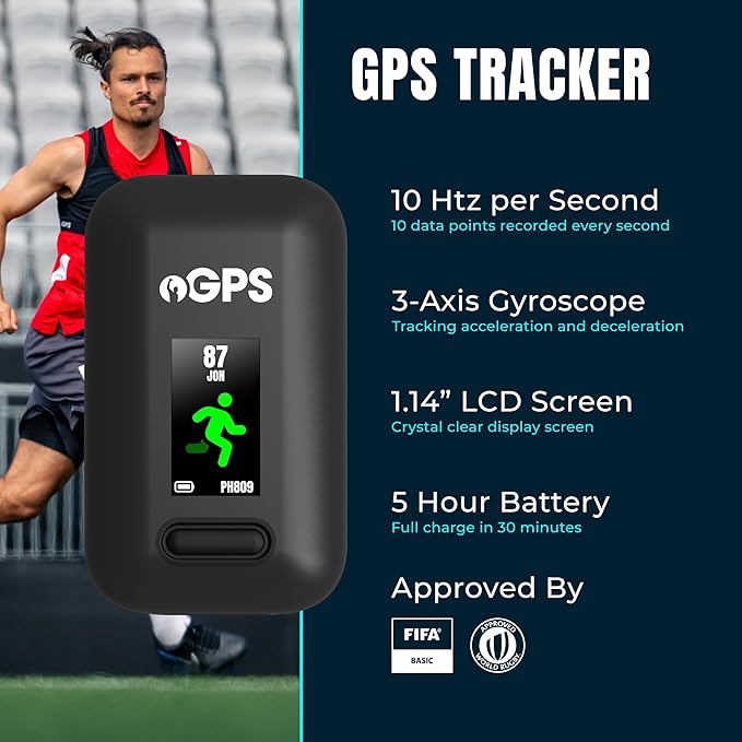 PitcheroGPS Soccer Tracker & Vest - Tracks 18 Key Performance Metrics - Includes 30 Days Subscription. Soccer Training Equipment for Performance & Fitness Tracking (Adult Medium)
