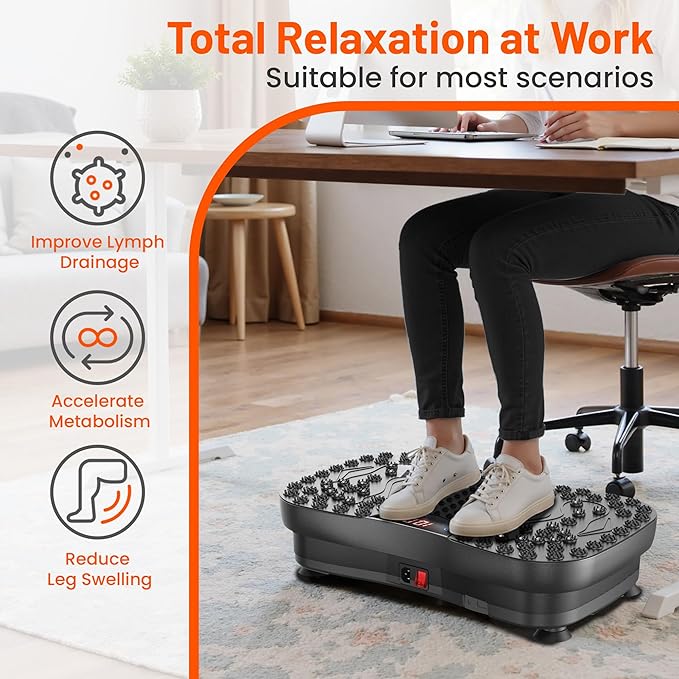 AXV Vibration Plate Fitness Platform Exercise Machine Vibrating Shaking Full Body Shaker Workout Vibrate Stand Shake Board Sport Gym for Weight Loss Fat Burner for Women Men