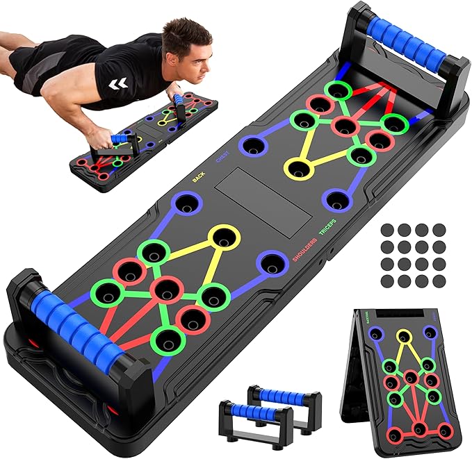 Push Up Board - 36-in-1 Foldable Pushup Fitness Stand for Portable Strength Training. Rugged, Stable Equipment for Home Gym Workout for Men & Women