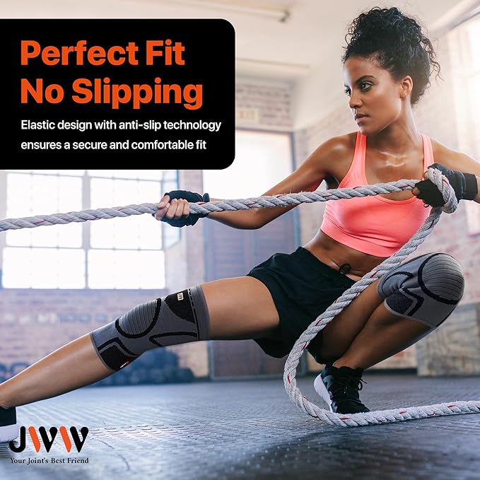 Plus Size Knee Compression Sleeve for Big Thighs, 2 Pack Knee Brace for Men & Women Knee Pain Relief, Workout Sports Knee Support, Knee Braces for Meniscus, ACL & Arthritis Recovery (Black, 3XL)