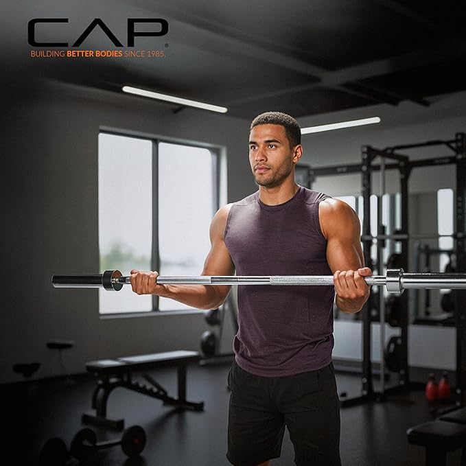 CAP Barbell 2-Inch Olympic Barbell Bars | 5 ft, 6 ft, & 7 ft | Multiple Options