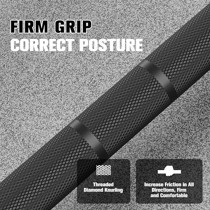 RITFIT 7FT Olympic Barbell for Strength and Weightlifting Training - 2 Inch Olympic Bar for Squat, Deadlift, Bench Press, Curl, Overhead Press - 600lbs/1000lbs/1200lbs Capacity