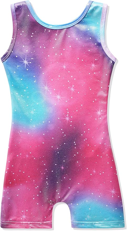 HOZIY Gymnastics Leotards for Girls with Shorts Toddlers Biketards Rainbow Unicorn Dinosaur Mermaid Leopard Flower Galaxy