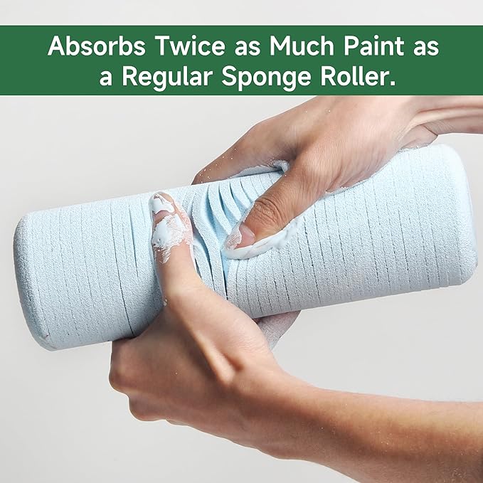 VOOMEY Foam Paint Roller Cover,9 inch Foam Paint Roller,Pack of 3,High Absorption Foam Paint Roller 9 Inch,Paint Roller for Painting Walls,Cabinet,Ceilings,House.