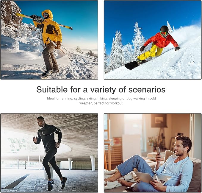 Men Thermal Underwear Set Long Johns with Fleece Lined Base Layer Men Cold Weather Top Bottom for Skiing Running