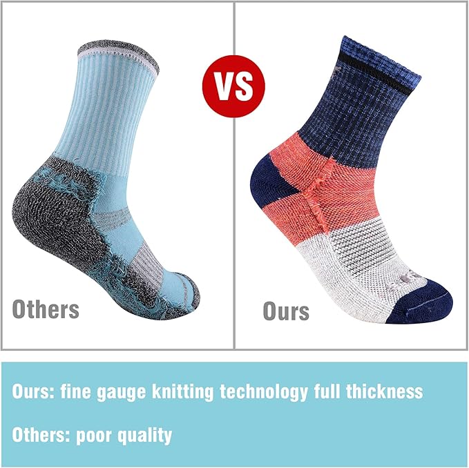 FEIDEER mens Modern Hiking socks, Athletic Cushioned Cotton Socks with Arch Support