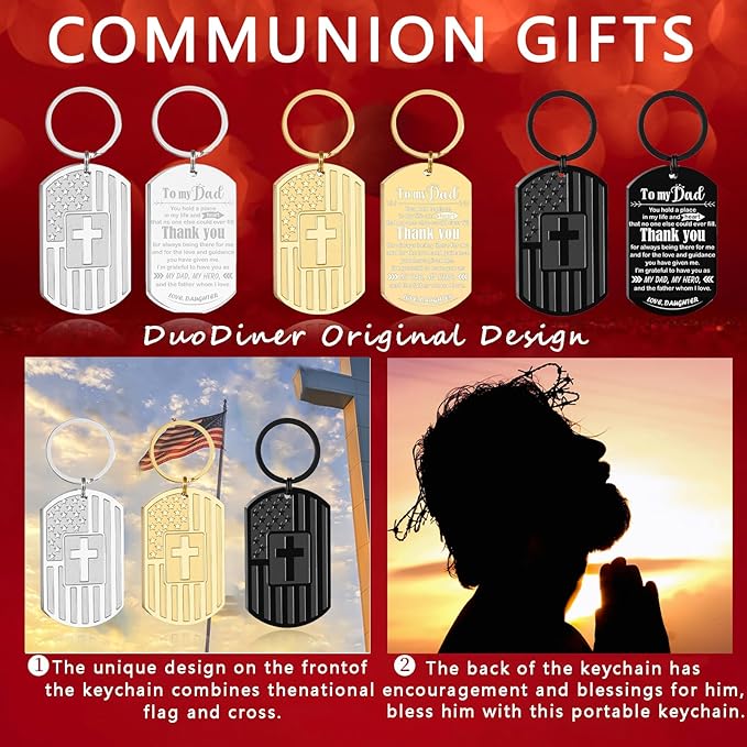 DuoDiner Stocking Stuffers Christmas Gift-Keychain Gifts for Men Religious Mens Gifts