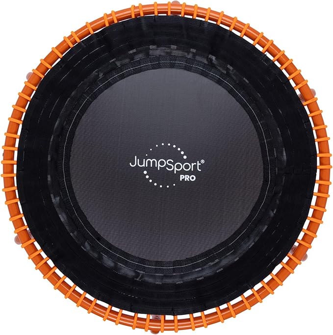 JumpSport 350 PRO Fitness Trampoline, Cardio Workout, No-Tip Arched Legs Home Gym Equipment, Adjustable Bungees & 60 Day Trial Video