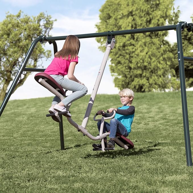 Gym Dandy Indoor & Outdoor Playground Equipment Teeter Totters, 360 Spinning Seesaw, Swing Set for Children Exercises Age 3-12