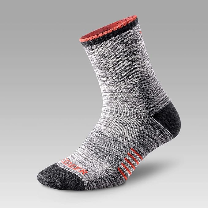 FEIDEER Men's Hiking Walking Socks, Multi-pack Wicking Cushioned Outdoor Recreation Cotton Quarter Crew Socks