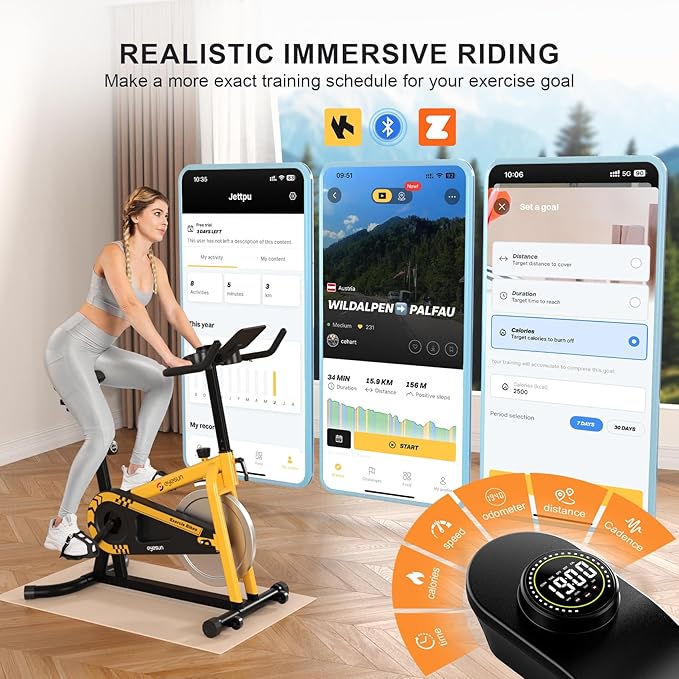 Exercise Bikes for Home,Indoor Cycling Bike with Adjustable Magnetic,Brake Pad Resistance Silent Belt Drive,330lbs Weight Capacity &Upgraded Version Seat for Home Cardio&Weight Loss