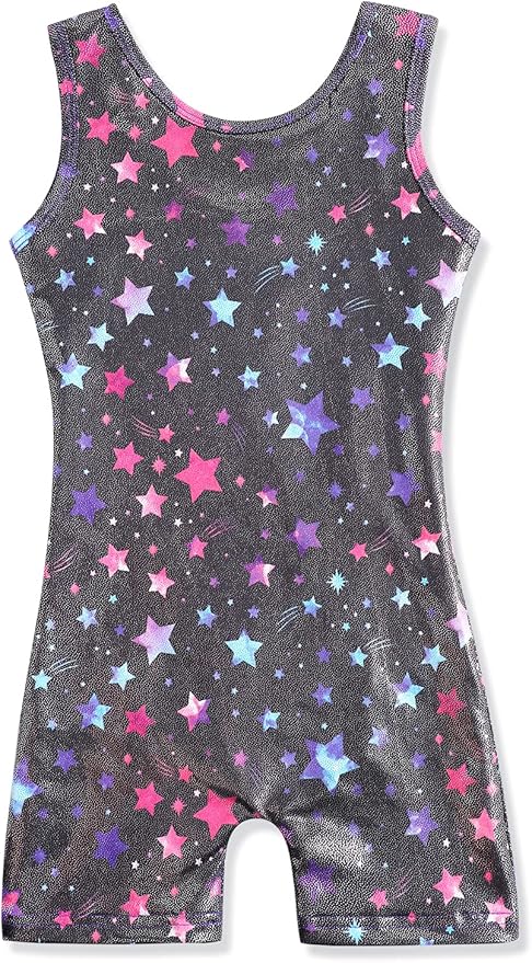 HOZIY Gymnastics Leotards for Girls with Shorts Toddlers Biketards Rainbow Unicorn Dinosaur Mermaid Leopard Flower Galaxy