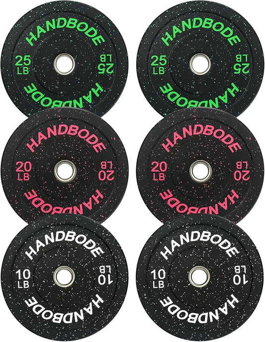 2-Inch Weight Plates High Bounce, Olympic Bumper Plate Set 45/100/160/190/260/300lb, Colored Weight Plates Set for Home Gym, Barbell Weights Rubber Strength Training Plate for Weight Lifting