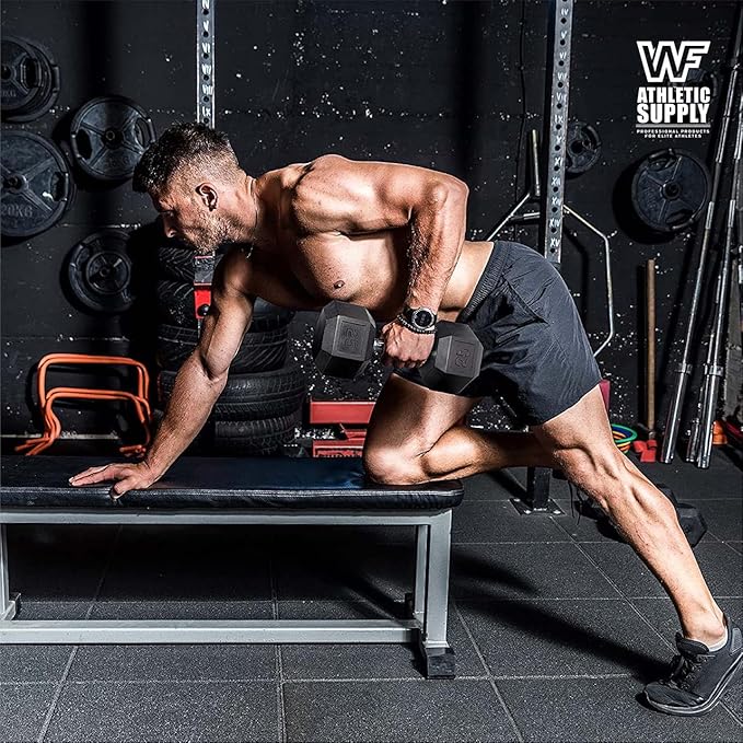 WF Athletic Supply 200Lb Dumbbell Set, 10-30Lb Dumbbell Set with Two-Tier Storage Rack for Muscle Toning, Strength Building & Weight Loss - Multiple Choices Available