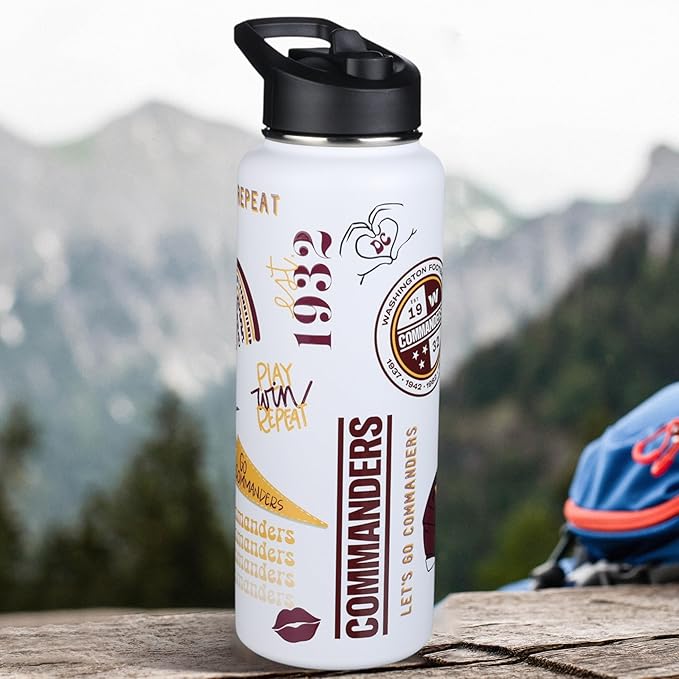 The Memory Company Officially Licensed NFL 34oz Water Bottle - Premium Stainless Steel Double-Wall Insulated, Leakproof Design