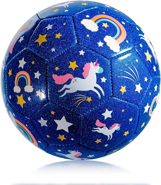 Soccer Ball Size 4 Size 3 Size 2 with Pump Deflated - Glitter Unicorn Dinosaur Toys for Toddler Kids - Sports & Outdoors Games - Christmas Stocking Stuffers Birthday Gifts for Boys Girls 1-3 3-8 8-12