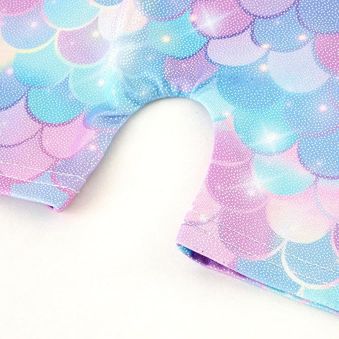 HOZIY Gymnastics Leotards for Girls with Shorts Toddlers Biketards Rainbow Unicorn Dinosaur Mermaid Leopard Flower Galaxy