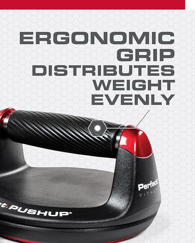 Perfect Pushup Elite - Rotating Handle Design with Steel Ball Bearings for Smooth, Effortless Handle Rotation - Ergonomic Grips, 8" Base & Textured, Non-Slip Bottom Treads - Supports up to 400lbs