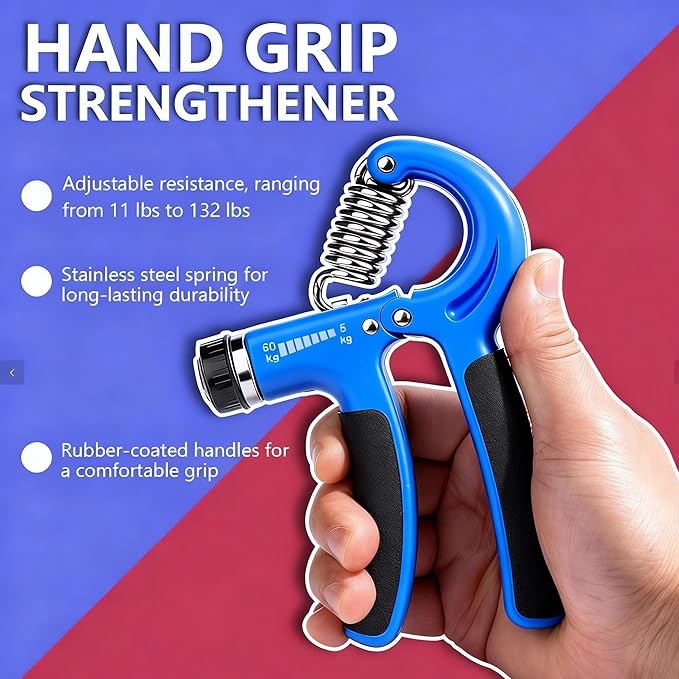 Hand Grip Strength Trainer Kit, 5 Pack Forearm Gripper Strengthener Adjustable Resistance, Hand Strengthening Devices