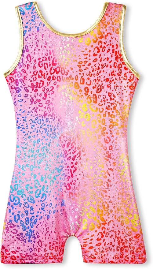 HOZIY Gymnastics Leotards for Girls with Shorts Toddlers Biketards Rainbow Unicorn Dinosaur Mermaid Leopard Flower Galaxy
