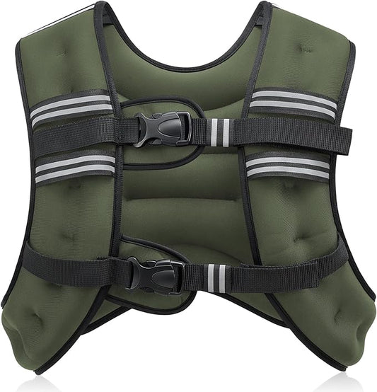 ZELUS Weighted Vest, 6lb/8lb/12lb/16lb/20lb/25lb/30lb Weight Vest with Reflective Stripe for Workout, Strength Training, Running, Fitness, Muscle Building, Weight Loss, Weightlifting