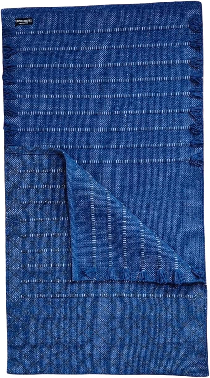 Indian Handmade100 % Organic Anti Skid Multi Colour Cotton Yoga Mat - Eco-Friendly Hand-Woven Rug - Non-Slip & Thick (24”x72”x5mm) for Hot yoga & Everyday Fitness at Home - Comfortable & Foldable Extra-Long Mat
