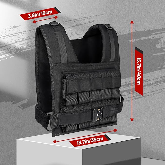 Weighted Vest Men 26lbs | 35lbs | 45lbs, Weighted Workout Vest With Removable Iron Weights, Weight Vest for Men and Women, Heavy Duty Weighted Exercise Vest for Strength Training Running Walking