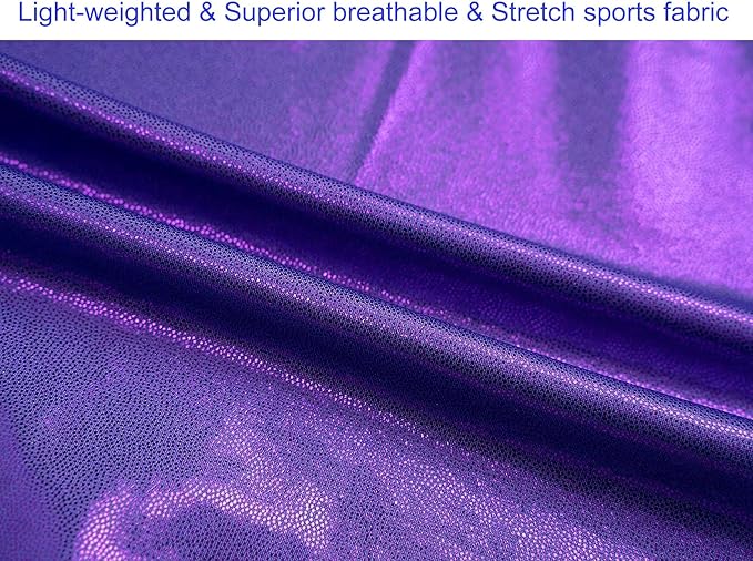 Domusgo Gymnastics Leotards for Girls Sparkly One-Piece Pro Kids Unitard Biketards with Shorts