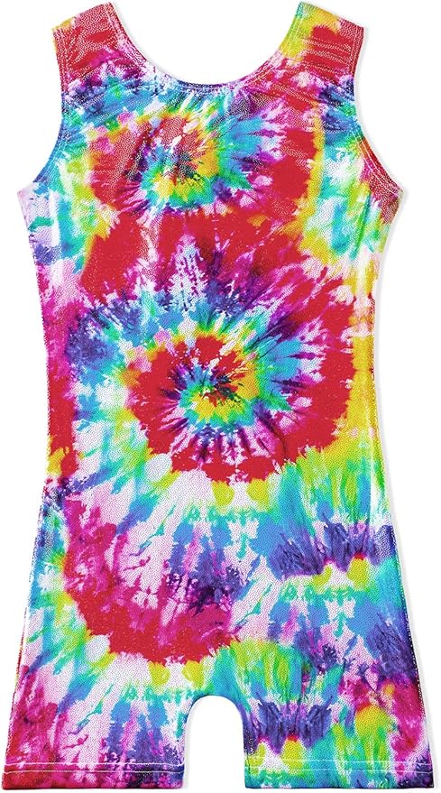 Leotards for Girls Gymnastics Toddler Dance Biketards Mermaid Unicorn Athletic Dance Wear Shiny Rainbow Blue Hotpink