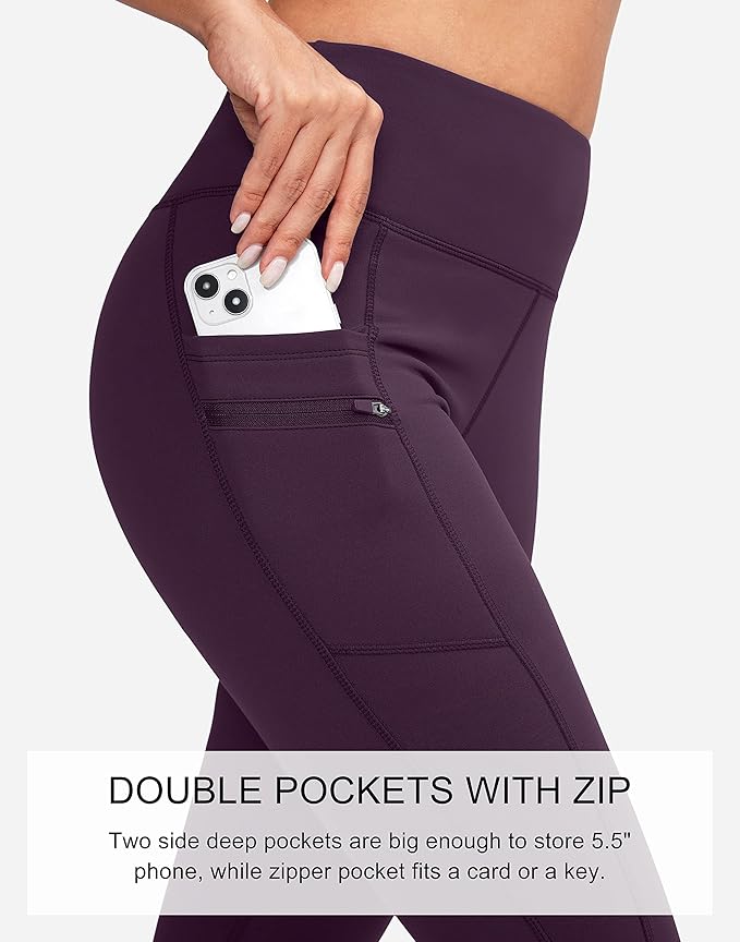 G Gradual Women's Fleece Lined Winter Leggings with Pockets Water Resistant High Waisted Thermal Warm Pants Running Hiking