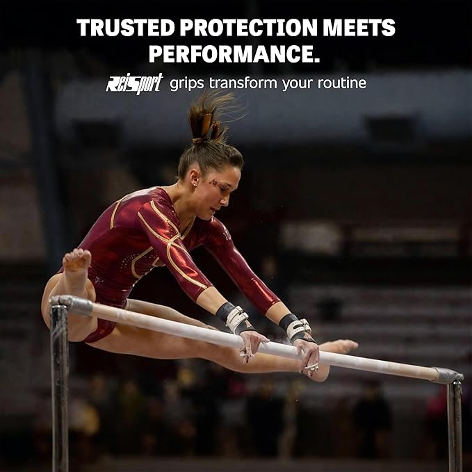 Reisport Protec Uneven Bar Gymnastics Grips for Women - Triple Strength Leather Hand Grips for Gymnastics Bars - Gymnastics Equipment & Accessories for Advanced Gymnasts