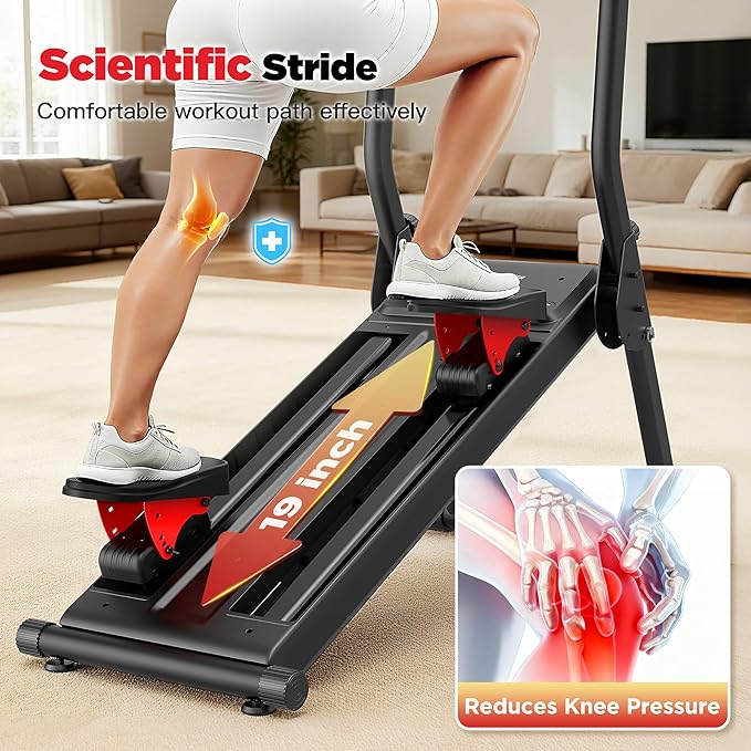 Magnetic Stair Stepper for Home,Vertical Climber Adjustable Resistance Up to 77LBS,Folding Compact Cardio Stair Climber with 350LBS Weight Capacity,