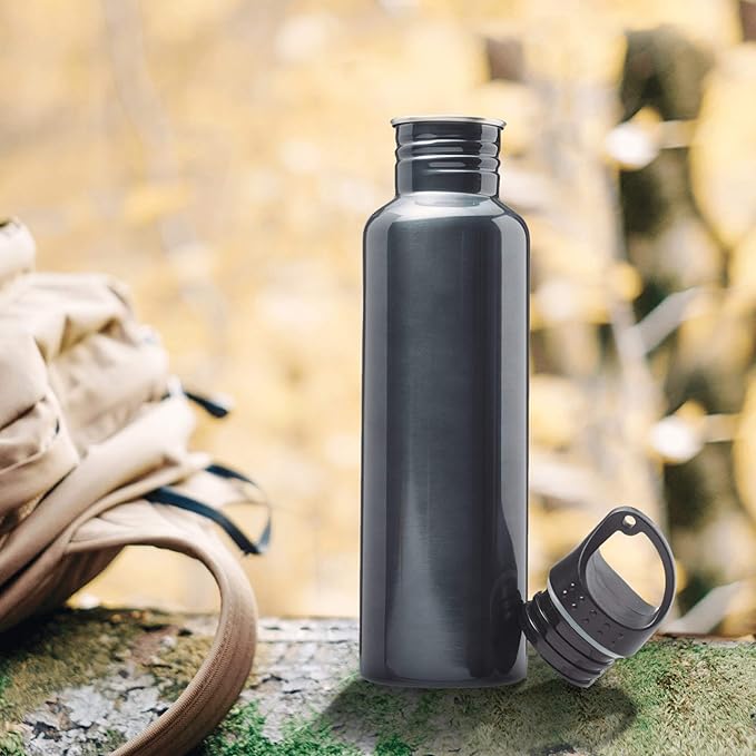 DISCOUNT PROMOS Stainless Steel Water Bottles 26 oz. Set of 10, Bulk Pack - Reusable, Leak Proof, Perfect for Gym, Hiking, Camping, Outdoor Sports - Grey