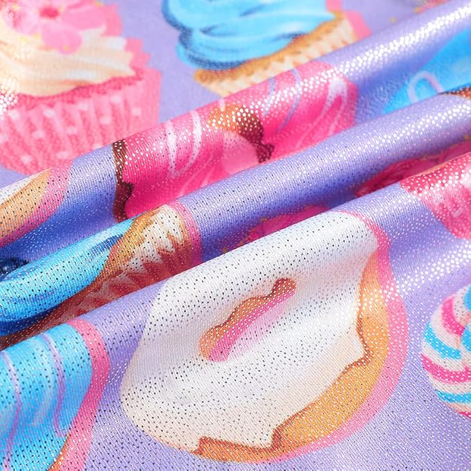 Leotards for Girls Gymnastics Toddler Dance Biketards Mermaid Unicorn Athletic Dance Wear Shiny Rainbow Blue Hotpink