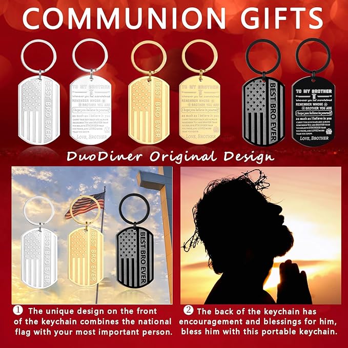 Stocking Stuffers- Football/Baseball/Soccer/Basketball Keychain for Men Baptism Confirmation Mens Gifts