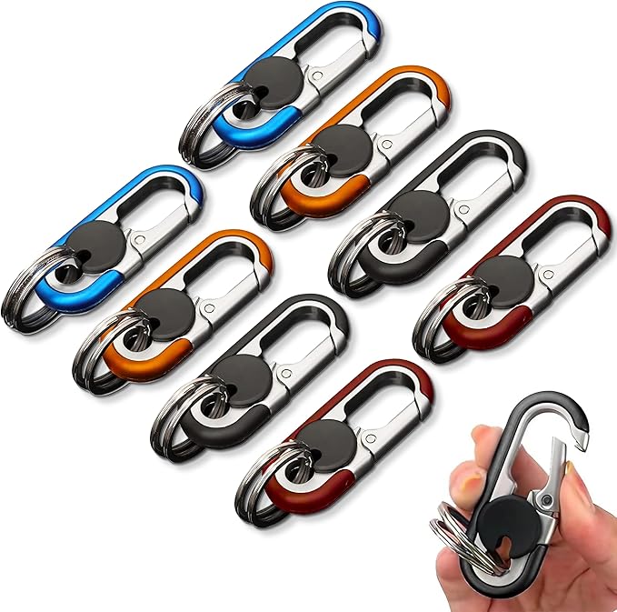 CHRIS GOOD Men's Car Key Chain 3pcs, Personalized Creative Stainless Steel Car Keychain for Men Black