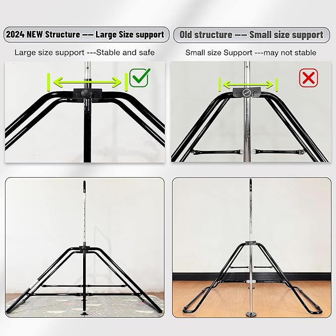 MARFULA Foldable Gymnastic Bar for Kids Ages 3-12, 9 Height Levels, 200 lbs Weight Capacity, 5 Ft Length Gymnastic Kip Bar with Mat, Gymnastic Equipment for Home and Gym Center Indoor Outdoor Use