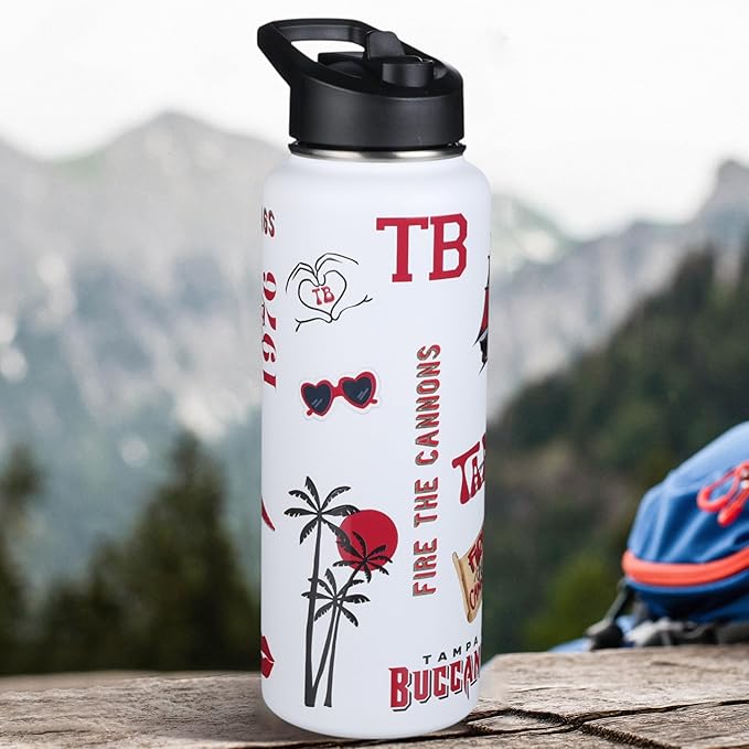 The Memory Company Officially Licensed NFL 34oz Water Bottle - Premium Stainless Steel Double-Wall Insulated, Leakproof Design