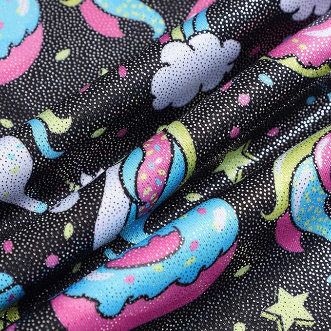 HOZIY Gymnastics Leotards for Girls with Shorts Toddlers Biketards Rainbow Unicorn Dinosaur Mermaid Leopard Flower Galaxy