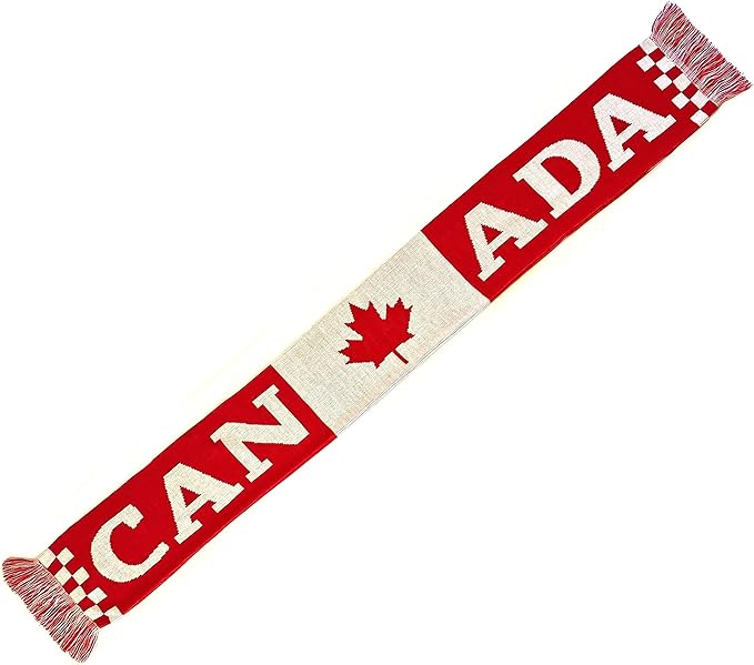 Euroscarves Canada Soccer Knit Scarf (Checkered)