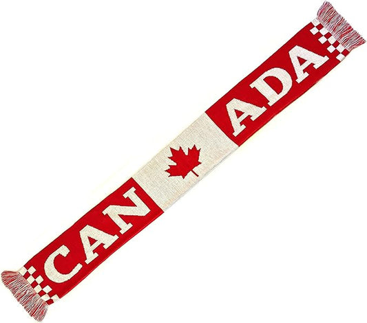 Euroscarves Canada Soccer Knit Scarf (Checkered)