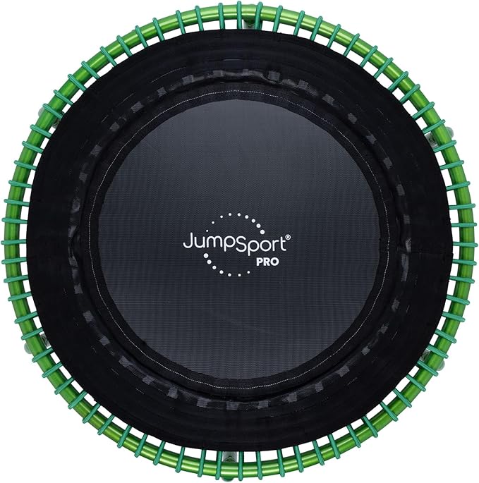 JumpSport 350 PRO Fitness Trampoline, Cardio Workout, No-Tip Arched Legs Home Gym Equipment, Adjustable Bungees & 60 Day Trial Video