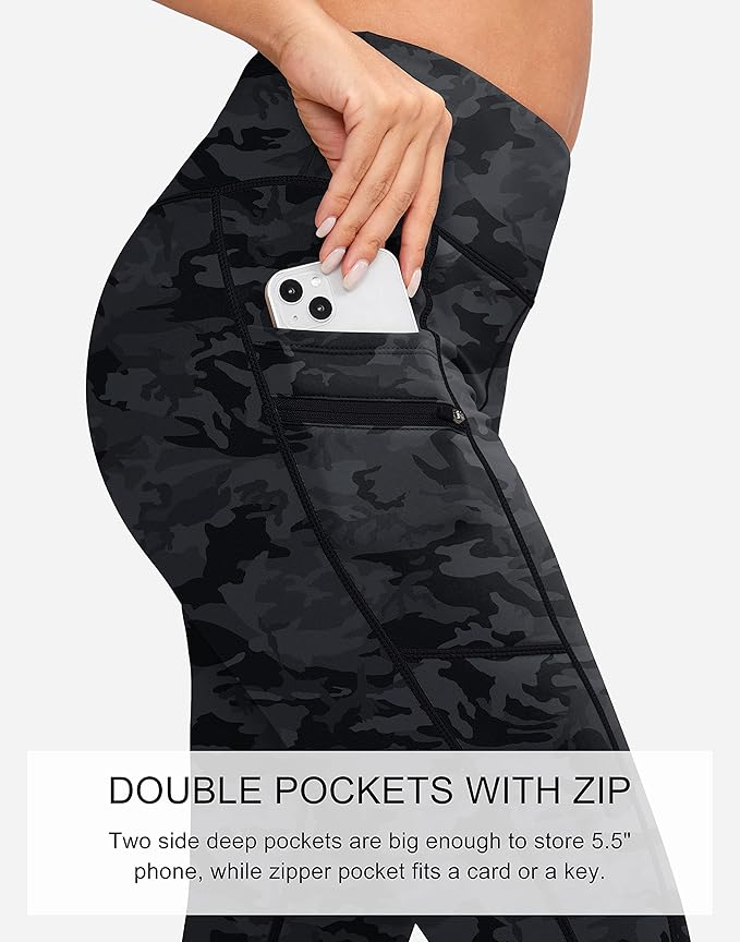 G Gradual Women's Fleece Lined Winter Leggings with Pockets Water Resistant High Waisted Thermal Warm Pants Running Hiking