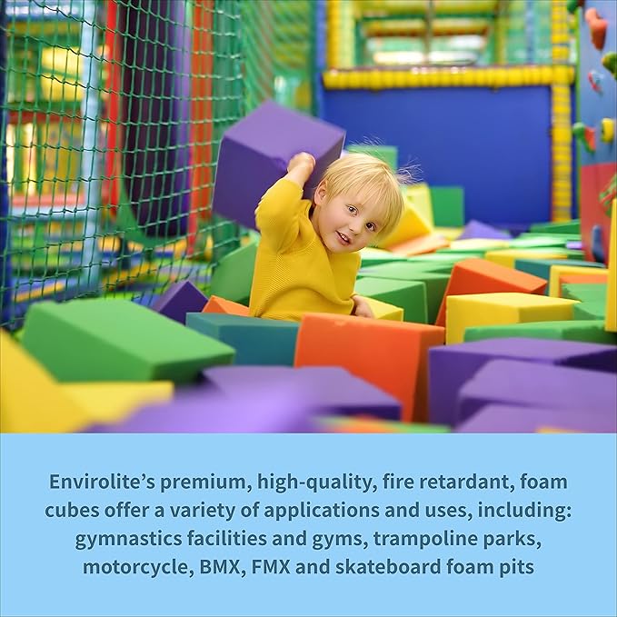 Envirolite 6" Bulk Foam Cubes Full Pallet of Premium Quality Foam Cubes for Foam Pits | for BMX Pits, Trampoline Parks, Ninja Gyms, Gymnastics & Skatepark Foam Pits | 960 Foam Cubes, Lime Green