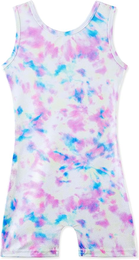 HOZIY Gymnastics Leotards for Girls with Shorts Toddlers Biketards Rainbow Unicorn Dinosaur Mermaid Leopard Flower Galaxy