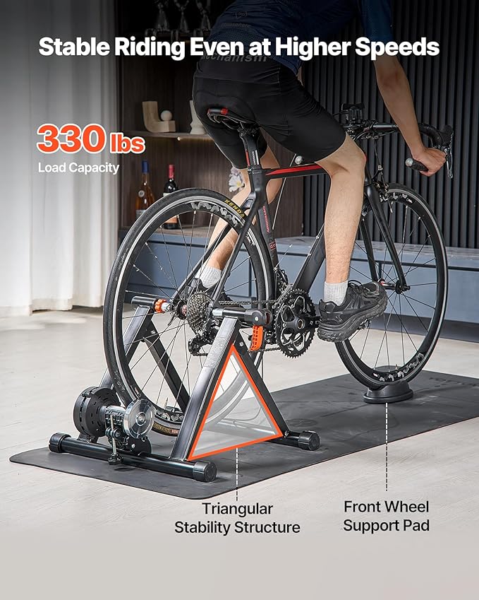 VEVOR Bike Trainer: 3 Types - Smart (1-13L, Compatible with Zwift App), Fluid, or 6L Magnetic for 26-29"/700C Wheels, Foldable Stand with Quick Release & Wheel Riser Block