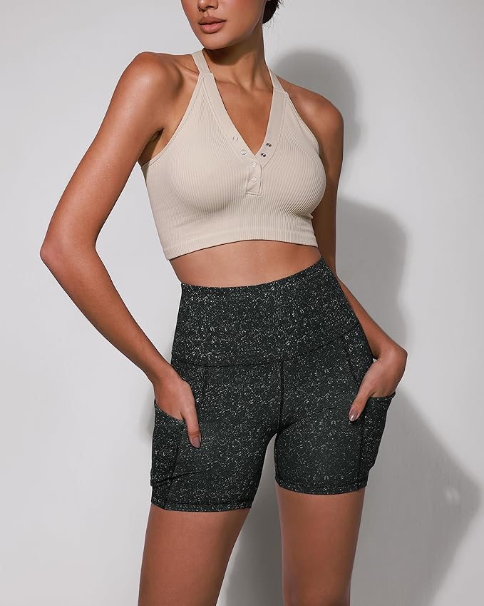 ODODOS Women's Tummy Control Biker Shorts 2.0 with Pockets High Waist Athletic Workout Yoga Shorts-3.5''/ 5"/ 8" / 10" Inseam