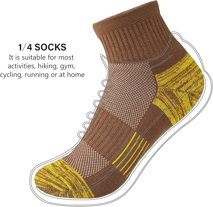 Gonii Ankle Socks Womens Athletic Thick Cushioned Running Hiking Low Cut 5-Pairs