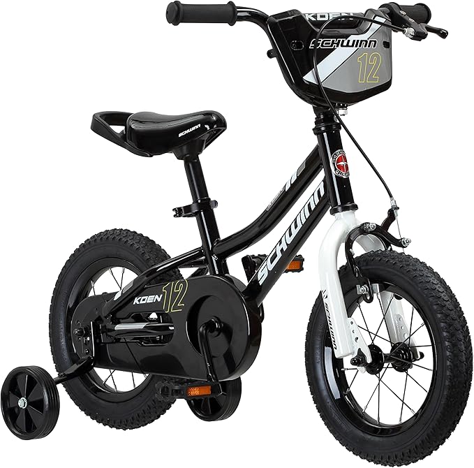 Schwinn Elm and Koen Bike or Balance Bike, 12-18 Inch Bike for Kids Ages 2-13, Black, Blue, Red, Teal, Pink or Purple, SmartStart Ergonomic Design, Adjustable Seat Grows with Child, Training Bicycle