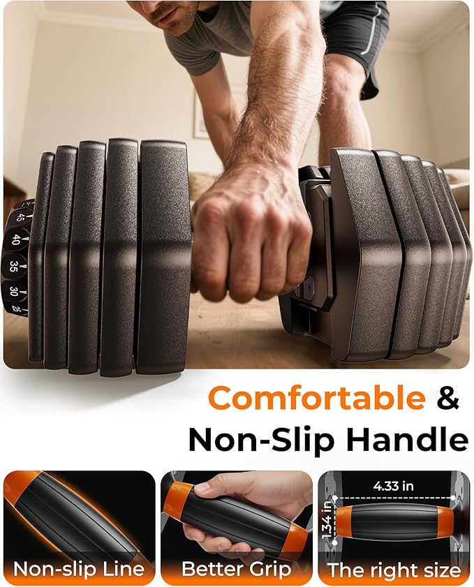 FEIERDUN 15-in-1 Adjustable Dumbbell Set, 105lb/52.5lb Weight Set Dumbbells with Storage Box, Quick Adjust Free Weight with Non-slip Handles Dumbbells for Home Gym Exercise Strength Training